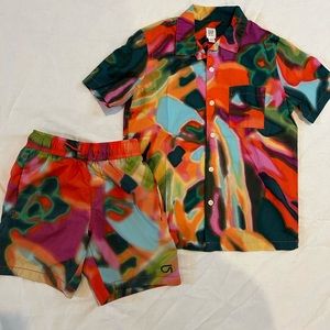 Gap Button Up Shirt and shorts set Multifloral